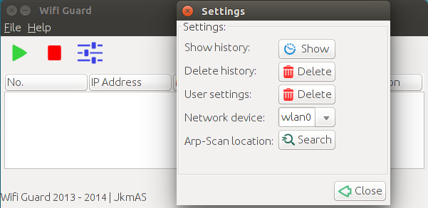 application settings